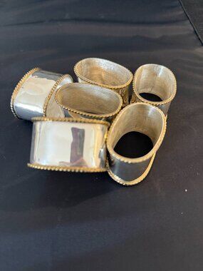 Vintage Taxco Sterling Silver 925 Napkin Rings Set of 6